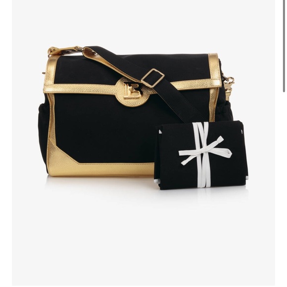 Balmain Handbags - Balmain Black and Gold Baby Bag